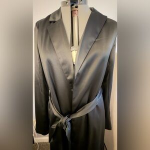 Forever 21 Black satin trench coat